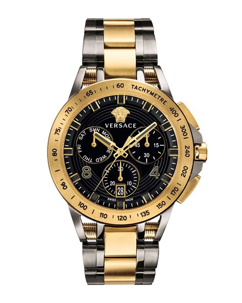 versace chrono sporty stainless steel chronograph watch|quartz chronograph versace watch men.